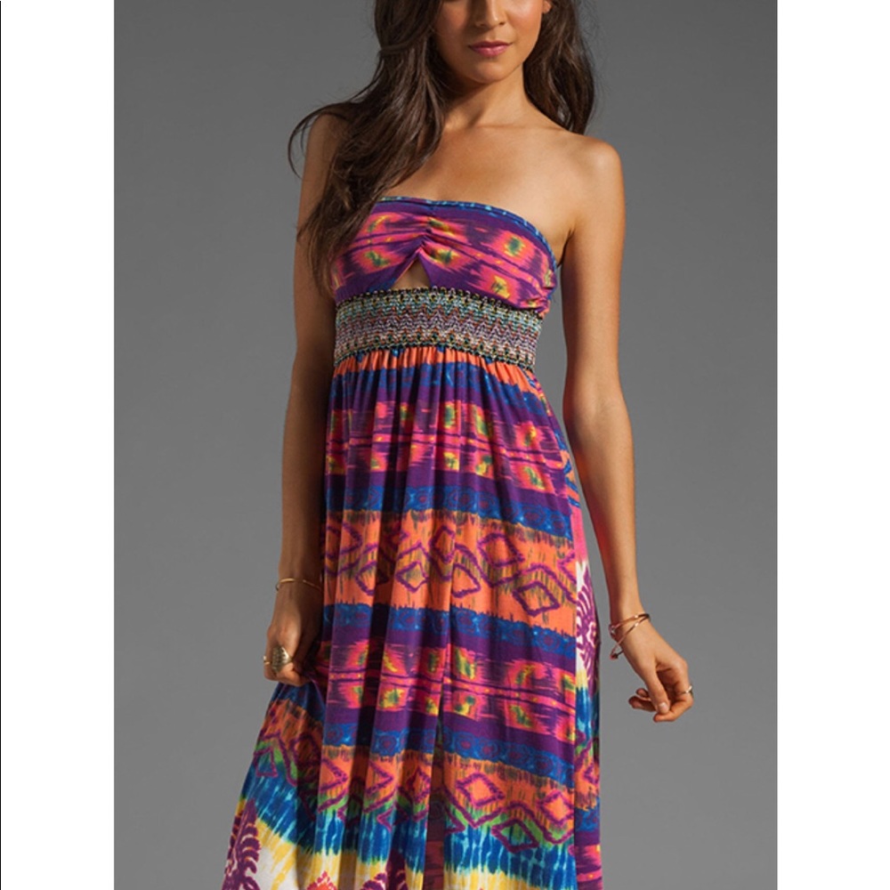 Tie dye strapless Gypsy Junkies maxi